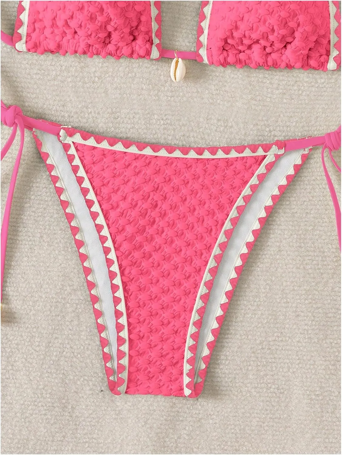 SHENHE Women's 2 Piece Triangle Beach Bikini Sets Color Block Halter Swimsuit Bathing Suit