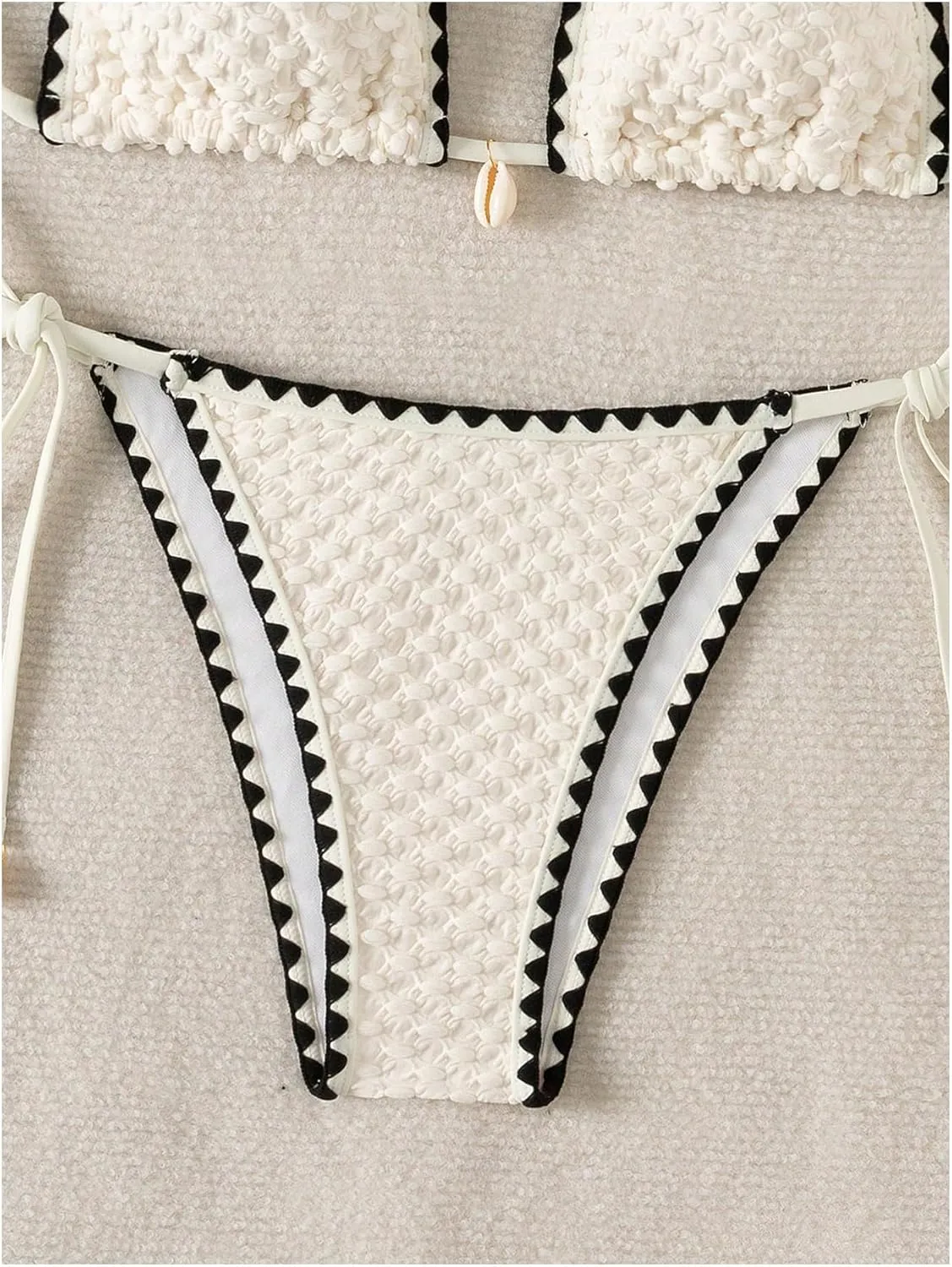 SHENHE Women's 2 Piece Triangle Beach Bikini Sets Color Block Halter Swimsuit Bathing Suit