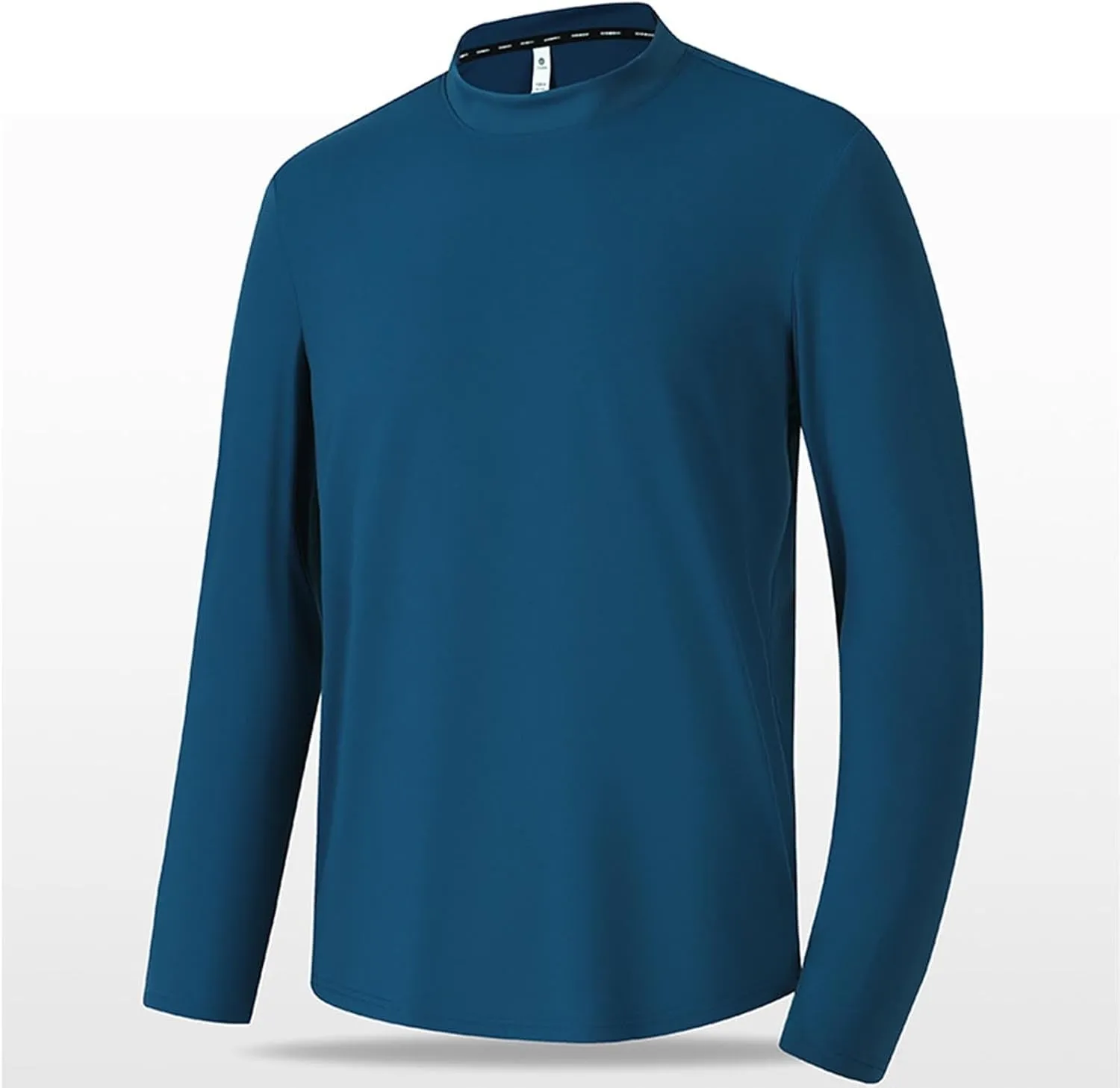 Shirts for Men Fashion Long Sleeve Mock Neck Solid Casual T-Shirt Regular-Fit Athletic Gym Workout Tee Top Pullover