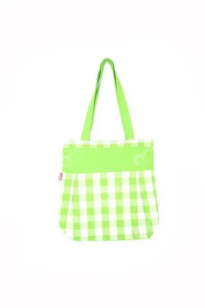 Shopping Bag - Block Check Green