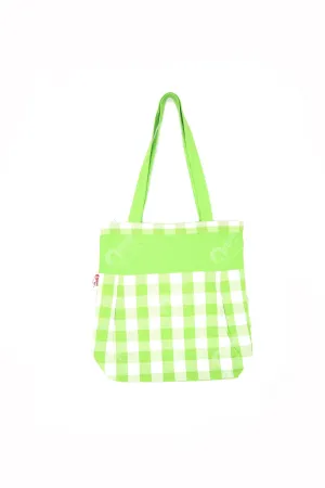 Shopping Bag - Block Check Green
