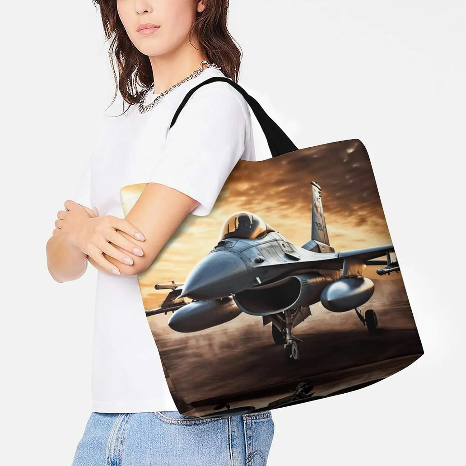 Shopping Bag for Women, Beach Sunrise Tote Bag, Large Capacity Shoulder Bags for Groceries Travel