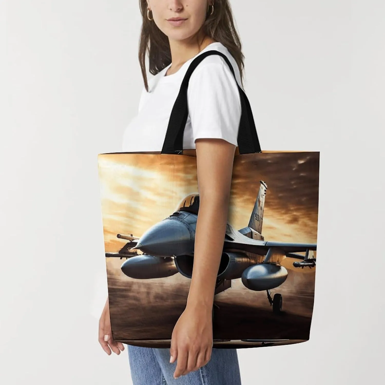 Shopping Bag for Women, Beach Sunrise Tote Bag, Large Capacity Shoulder Bags for Groceries Travel
