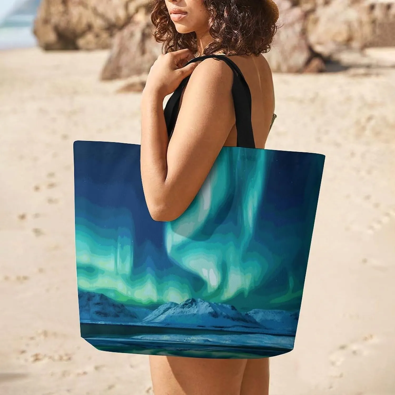 Shopping Bag for Women, Happy Birthday Big Cake Tote Bag, Large Capacity Shoulder Bags for Groceries Travel