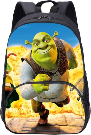 Shrek Graphic Backpack with Pocket-Classic Basic Bookbag Lightweight Travel Laptop Knapsack for Outdoor