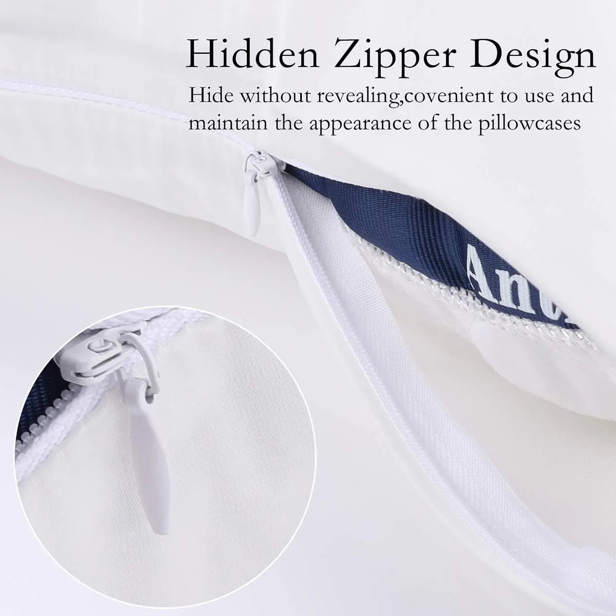 Silk Pillowcase for Hair and Skin 2 Pack 100% Mulberry Silk Bed Pillowcase Hypoallergenic Soft Breathable Both Sides Silk Pillow Case with Hidden Zipper, Queen Size Pillow Cases (White)