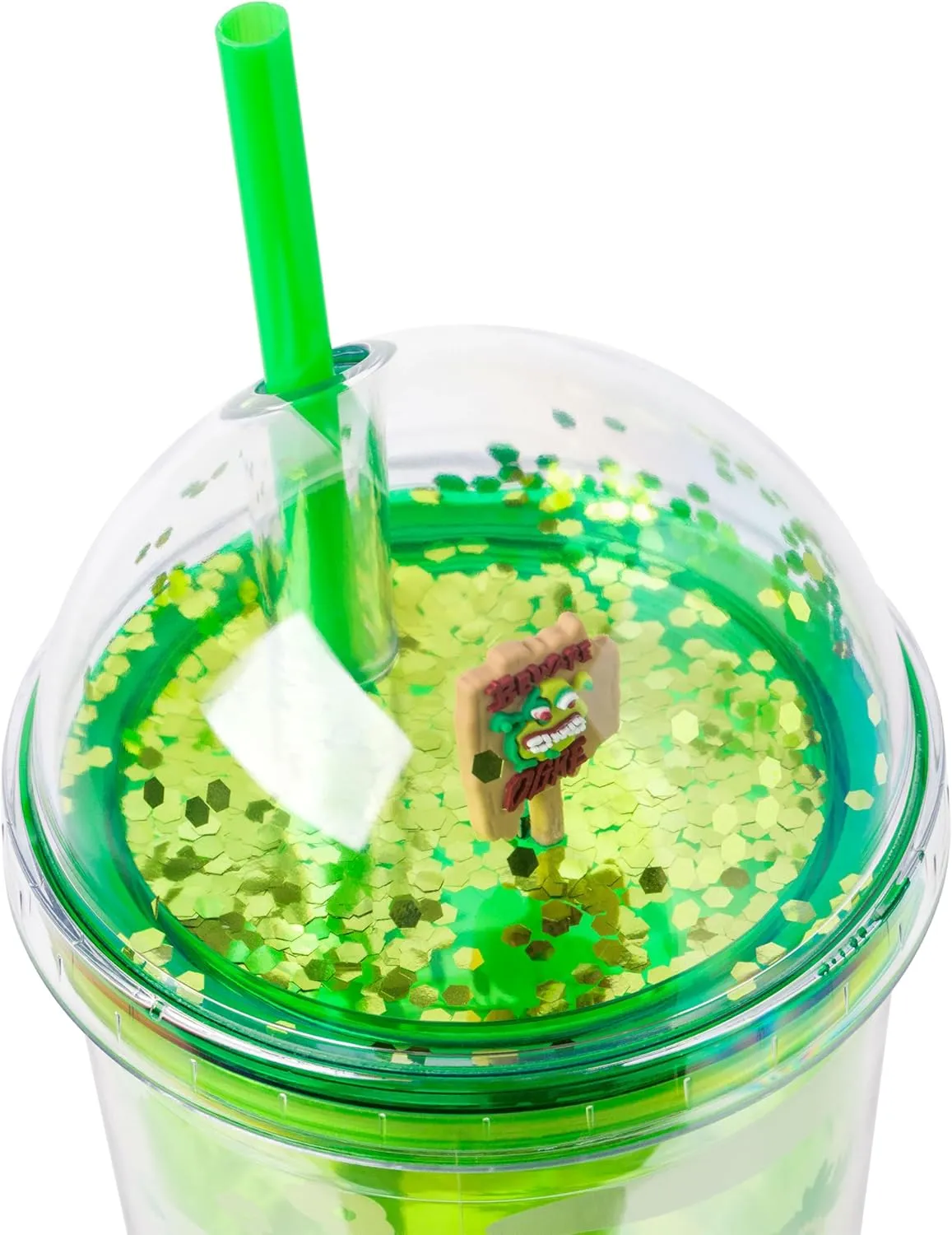 Silver Buffalo Shrek Swamp Beware Ogre Dome Glitter Top Travel Tumbler, 24 Ounces