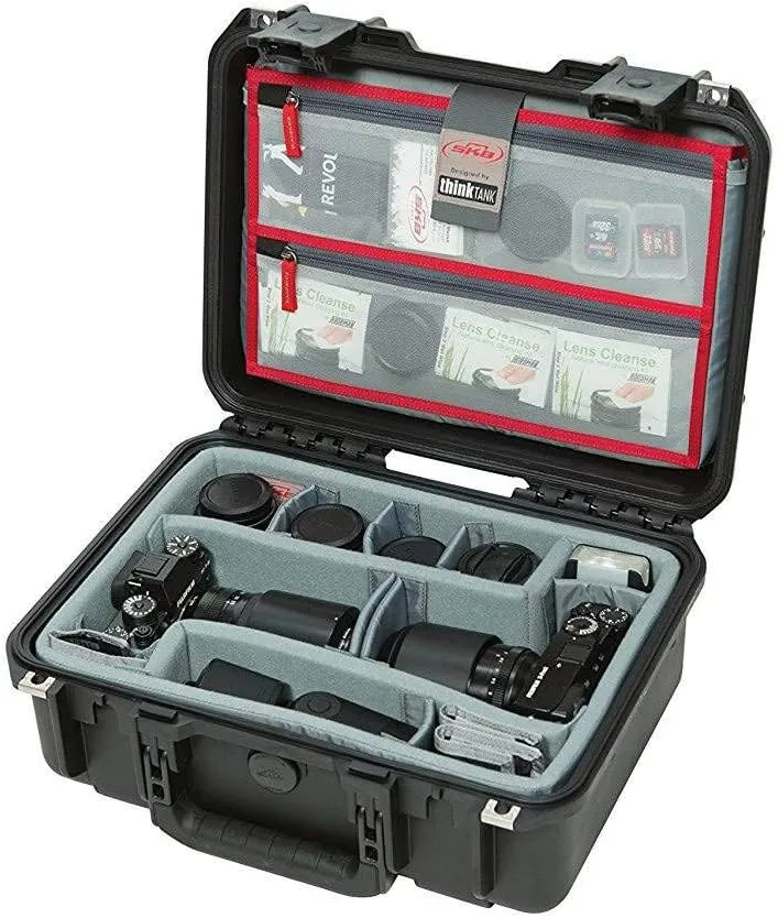 SKB Cases iSeries 1510-6 Case with Think Tank Dividers & Lid Organizer, Black (3i-1510-6DL)