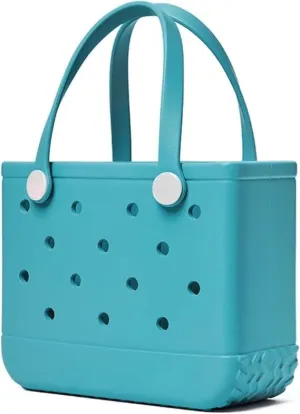 Small Waterproof Rubber Beach Bag - Lightweight Foldable Tote for Women, Travel, Pool & Gym, Sandproof Washable