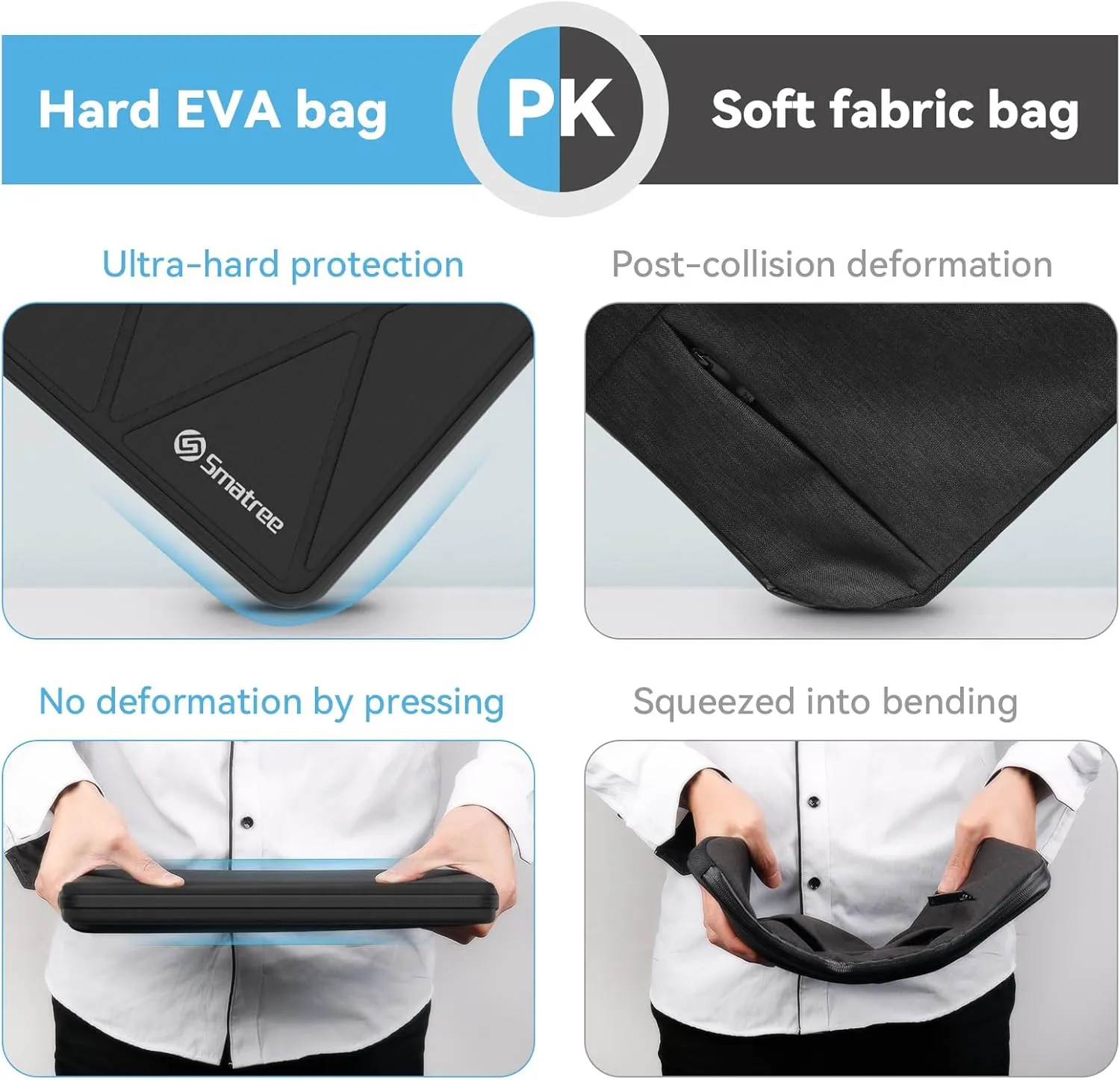 Smatree Hard EVA Protective Sleeve Case Compatible for 14 inch Lenovo ThinkPad T14 Gen 2, for 15.3 inch Lenovo ThinkPad X9 15 Aura Edition Copilot PC, Waterproof and Anti-Shock Bag (X8262)