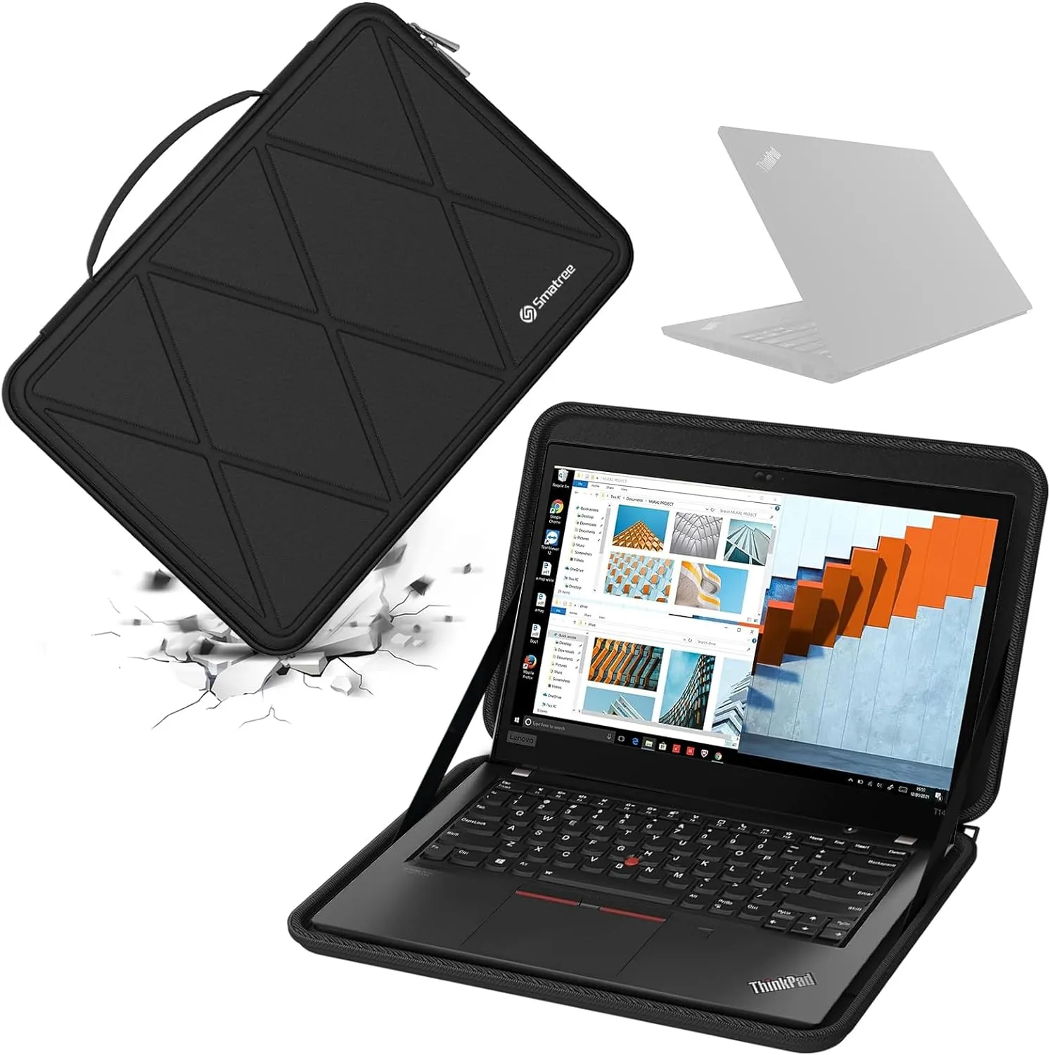 Smatree Hard EVA Protective Sleeve Case Compatible for 14 inch Lenovo ThinkPad T14 Gen 2, for 15.3 inch Lenovo ThinkPad X9 15 Aura Edition Copilot PC, Waterproof and Anti-Shock Bag (X8262)
