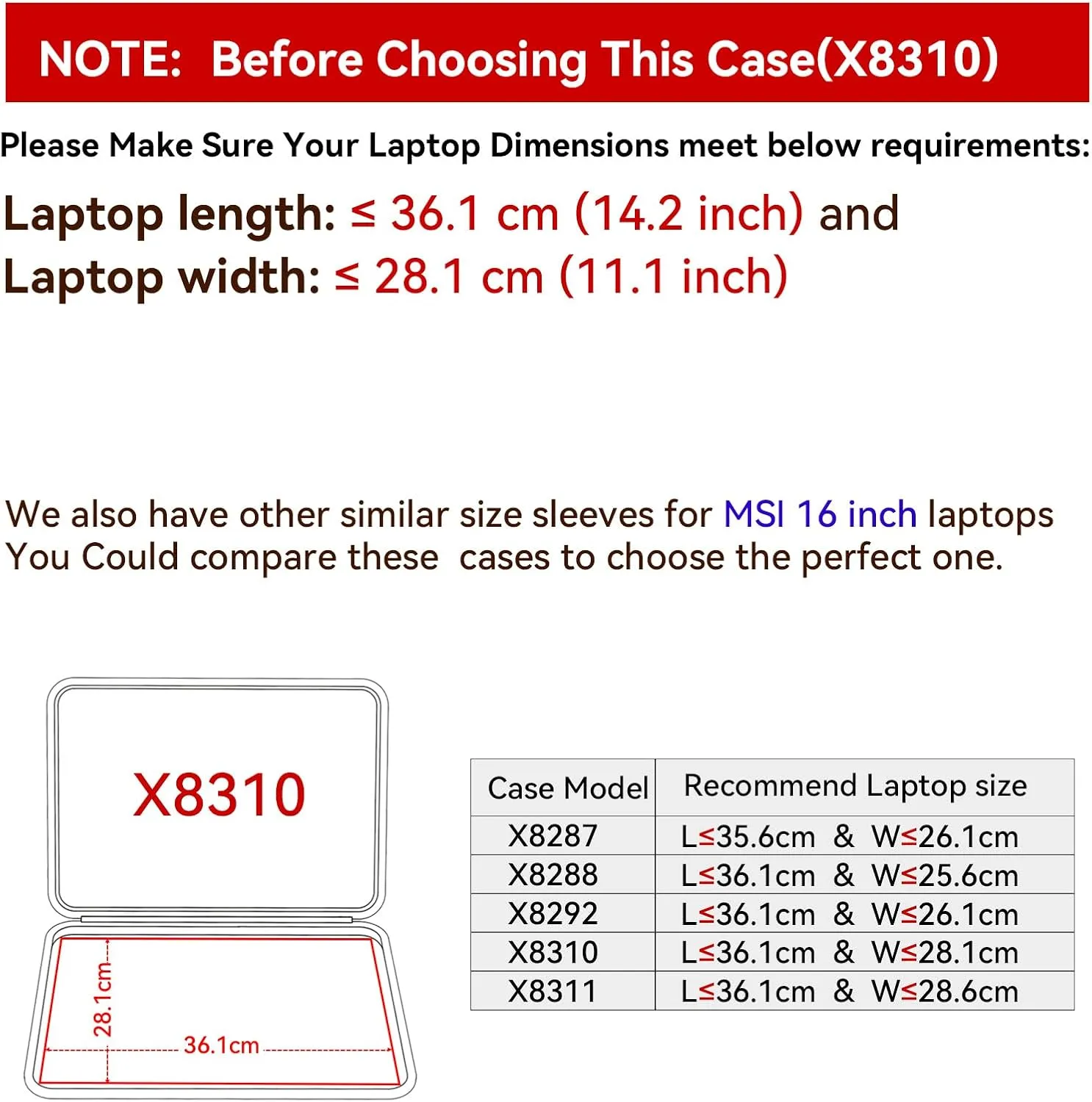 Smatree Hard EVA Protective Sleeve Case Compatible for 16 inch MSI Raider GE68 HX 14V, MSI Vector 16 HX A14V/A13V, Slim and Anti-Shock Case Notebook Bag(X8310)