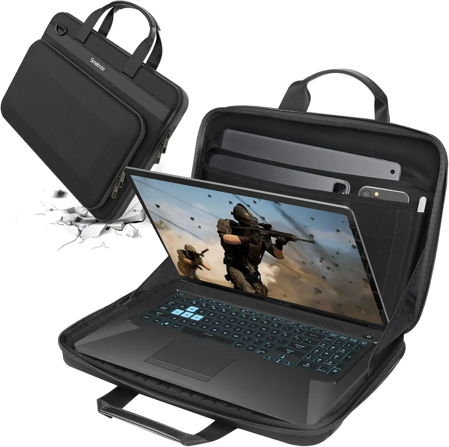 Smatree Heavy Duty Hard Case Compatible for 16.1 inch HP OMEN 16/16t/16z Gaming Laptop, for 16.1 inch HP OMEN Transcend 16t/16 Laptop, for 15.6 inch HP Victus 15/15t/15z Gaming Laptop Handbag (A800)