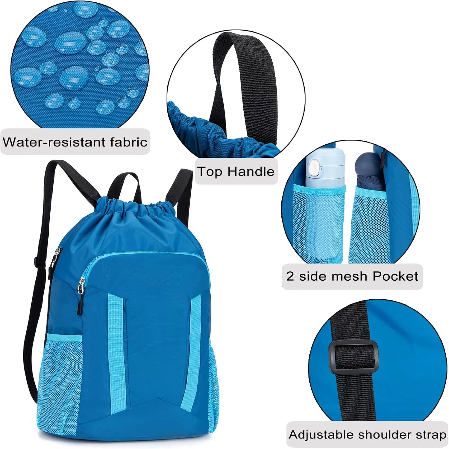 Soccer Drawstring Bag Basketball Backpack for Football Volleyball Gym Sports Training with Shoe Compartment