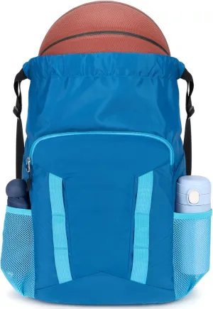 Soccer Drawstring Bag Basketball Backpack for Football Volleyball Gym Sports Training with Shoe Compartment