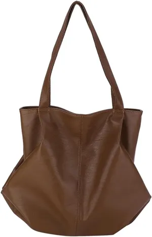 Soft Leather Tote Bag Large Capacity Work Hobo Pu Leather Shoulder Handbag Big Travel Shopping Work Bag