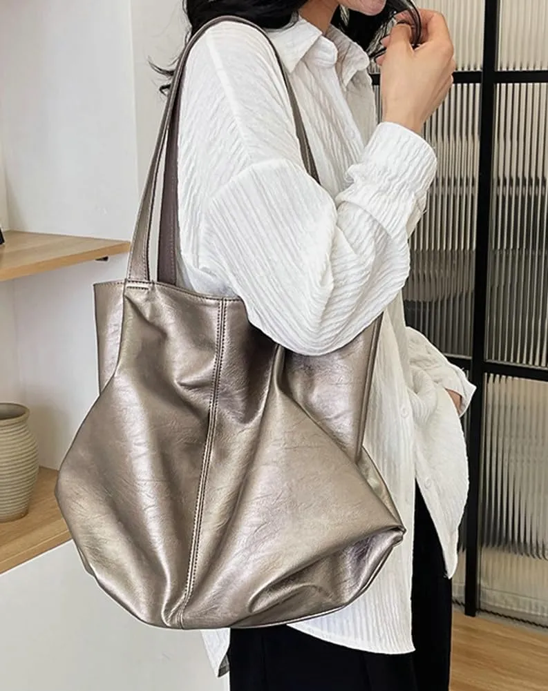 Soft Leather Tote Bag Large Capacity Work Hobo Pu Leather Shoulder Handbag Big Travel Shopping Work Bag