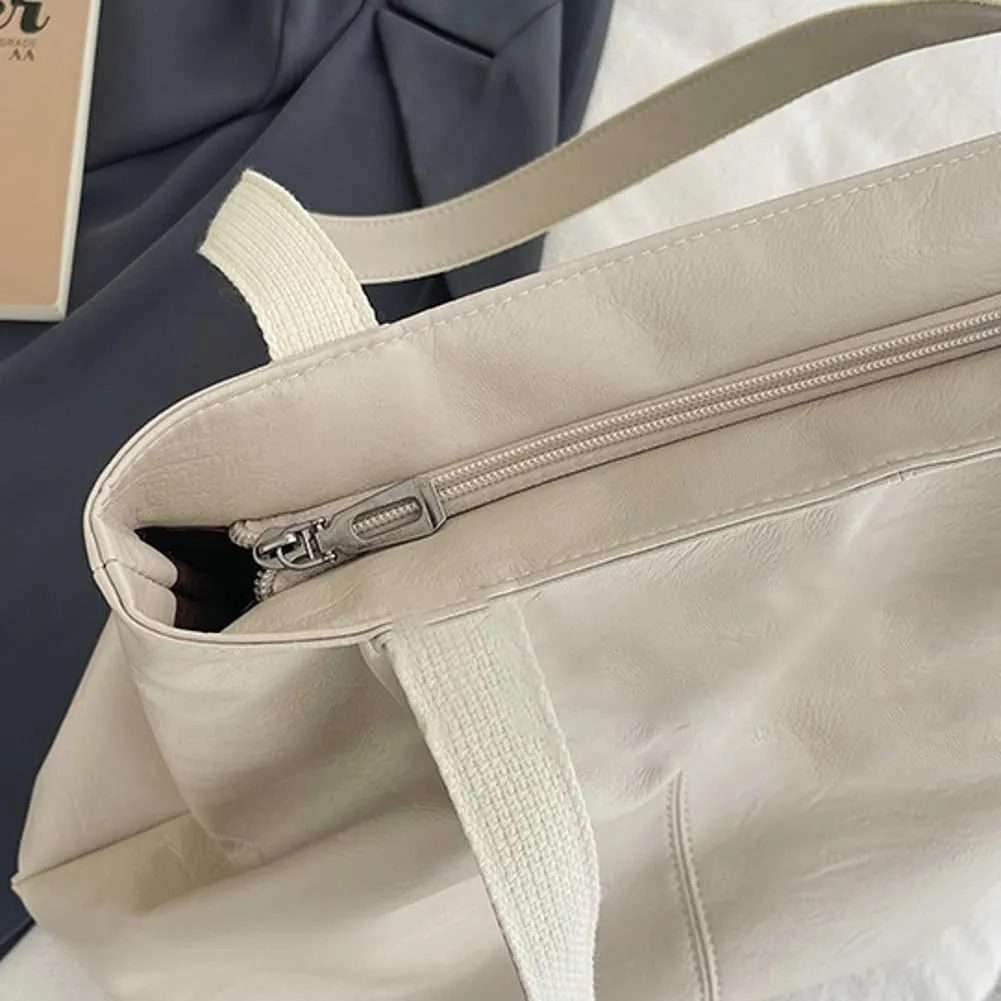 Soft Leather Tote Bag Large Capacity Work Hobo Pu Leather Shoulder Handbag Big Travel Shopping Work Bag