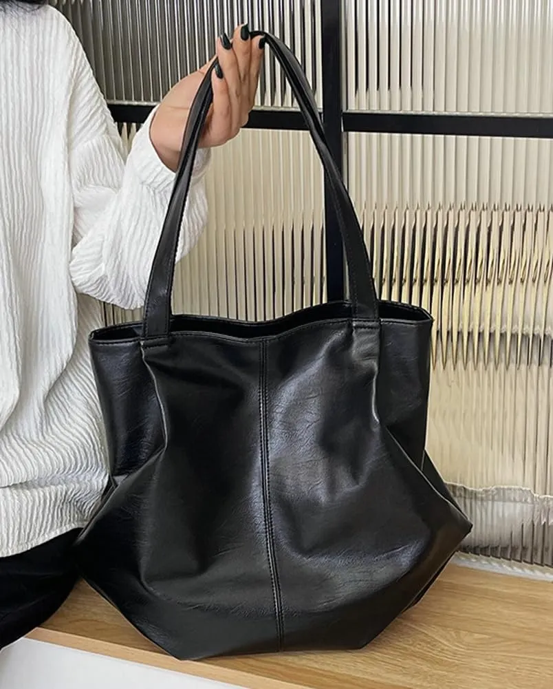 Soft Leather Tote Bag Large Capacity Work Hobo Pu Leather Shoulder Handbag Big Travel Shopping Work Bag