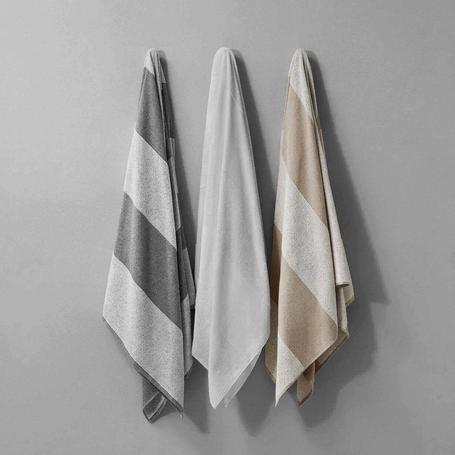 SOL Striped Towel Gray