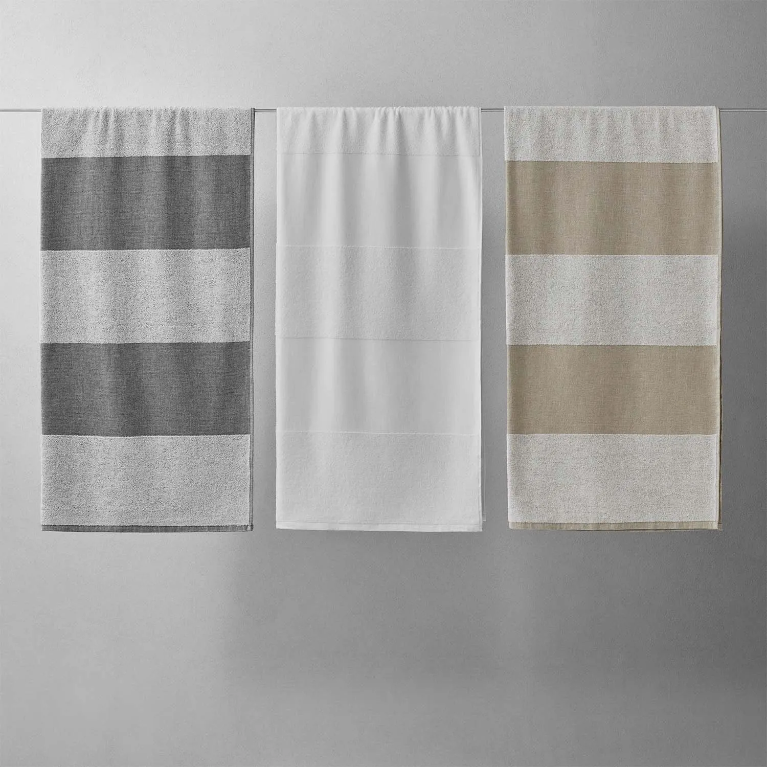 SOL Striped Towel Gray