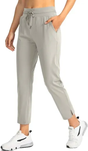 Soothfeel Women's Pants with 4 Pockets 7/8 Stretch High Waisted Sweatpants Travel Athletic Work Golf Pants for Women