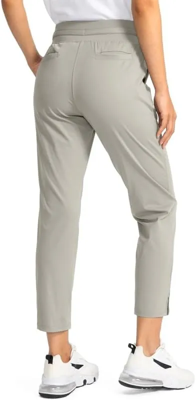 Soothfeel Women's Pants with 4 Pockets 7/8 Stretch High Waisted Sweatpants Travel Athletic Work Golf Pants for Women
