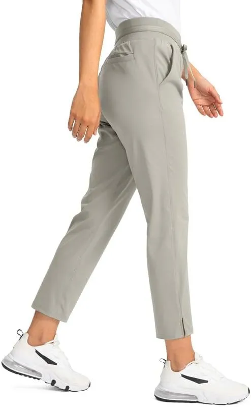 Soothfeel Women's Pants with 4 Pockets 7/8 Stretch High Waisted Sweatpants Travel Athletic Work Golf Pants for Women
