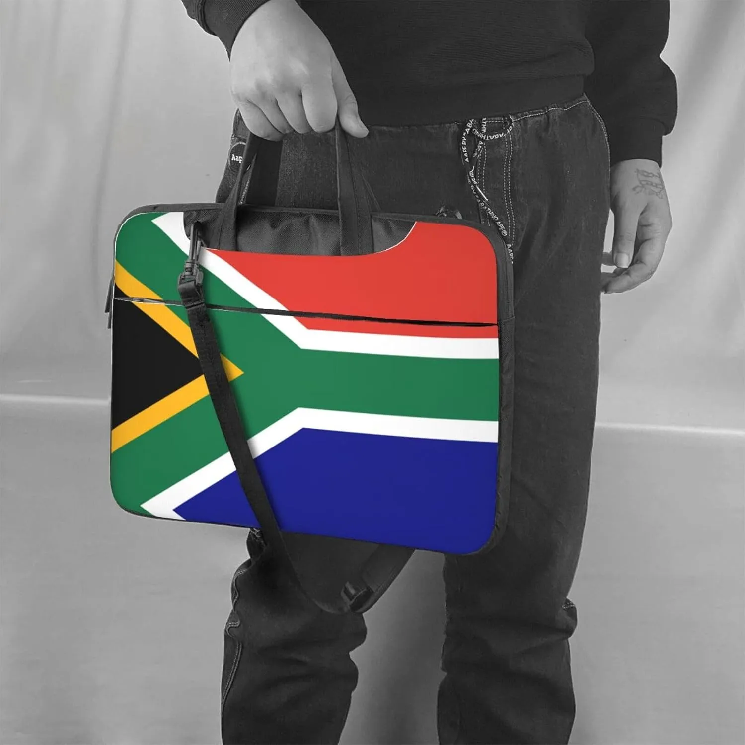 South African flag Print Work Laptop Bag Stylish and Protective Laptop Case Briefcase for Men Women Office