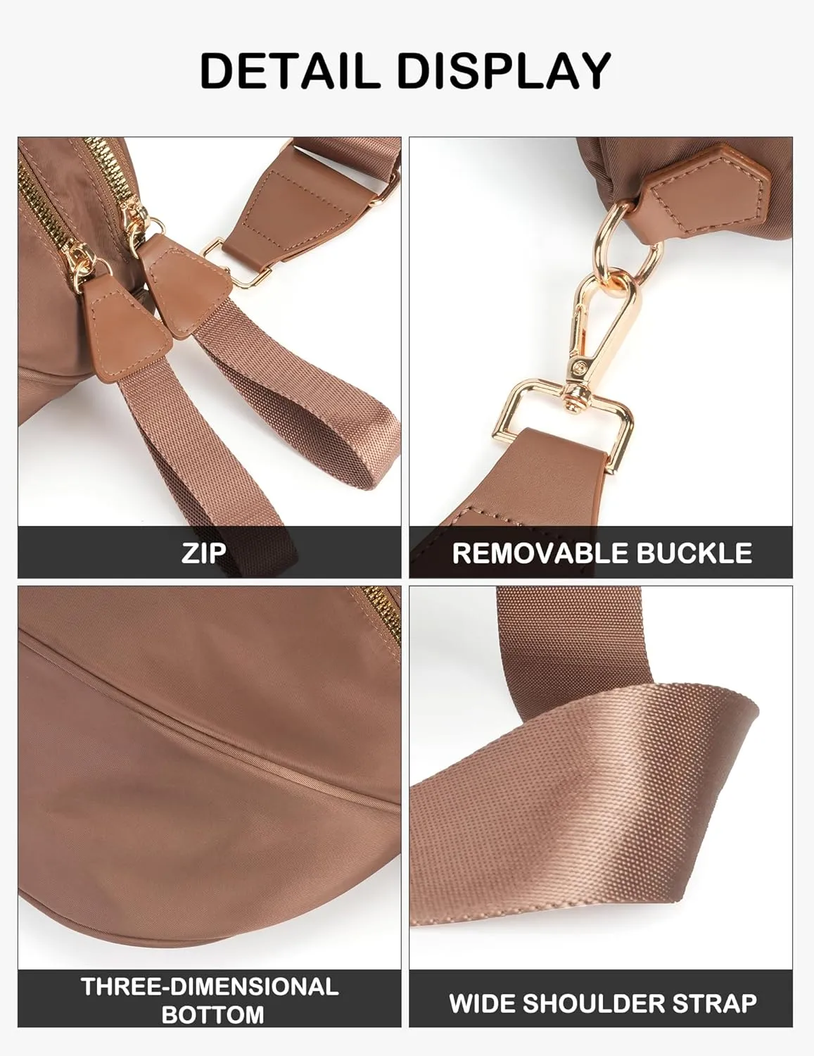 Spacious Nylon Crossbody Bag Bum Bag Handbags Wallets Purses Trendy Shoulder Bag for Women