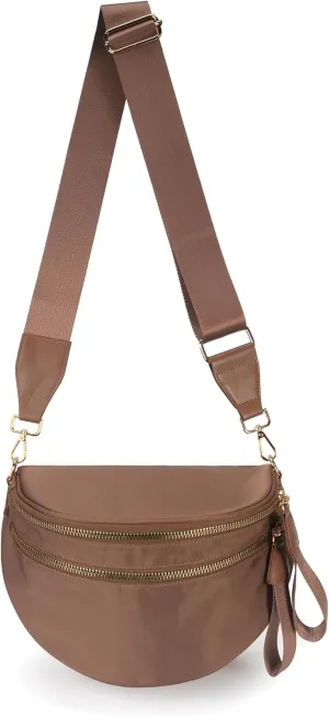 Spacious Nylon Crossbody Bag Bum Bag Handbags Wallets Purses Trendy Shoulder Bag for Women