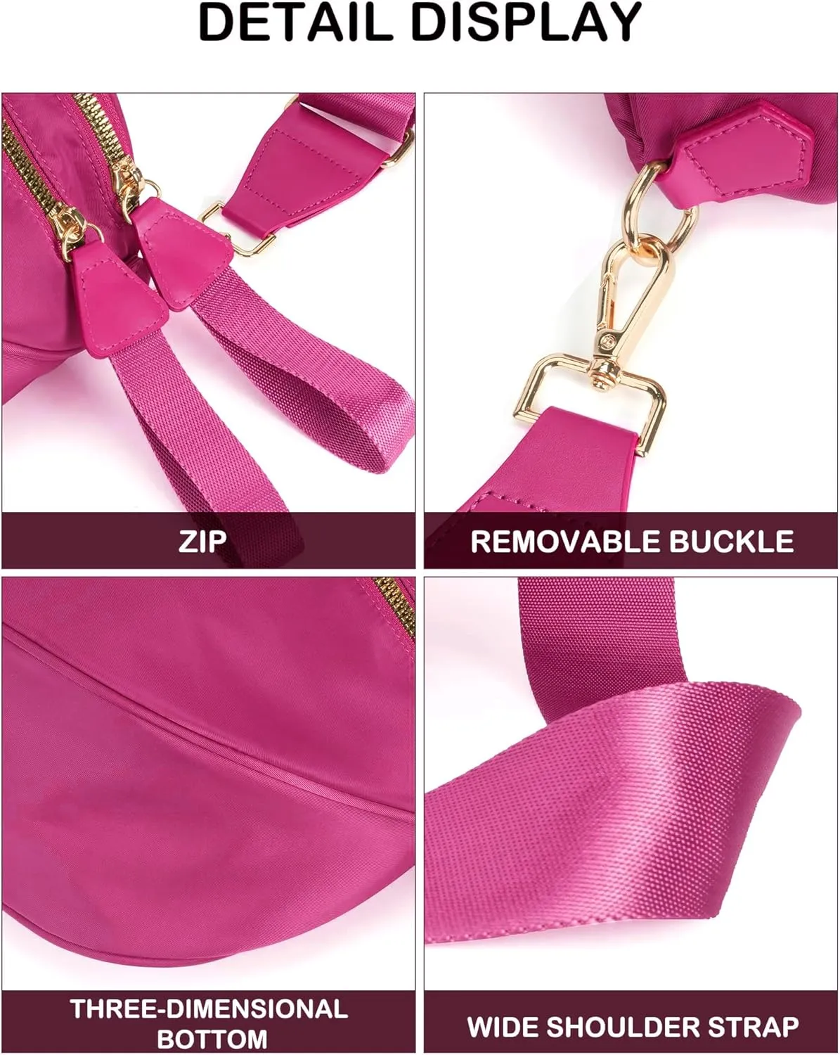 Spacious Nylon Crossbody Bag Bum Bag Handbags Wallets Purses Trendy Shoulder Bag for Women