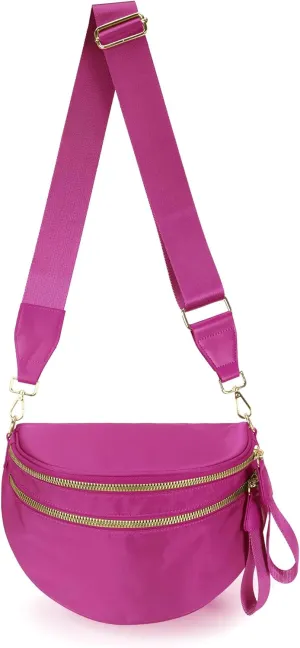 Spacious Nylon Crossbody Bag Bum Bag Handbags Wallets Purses Trendy Shoulder Bag for Women