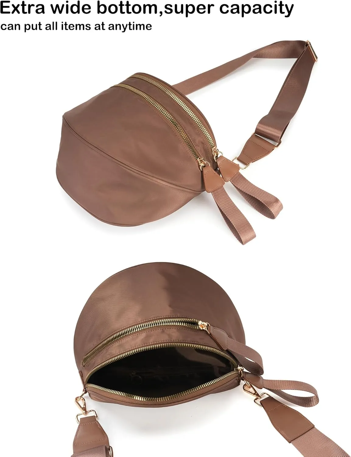 Spacious Nylon Crossbody Bag Bum Bag Handbags Wallets Purses Trendy Shoulder Bag for Women