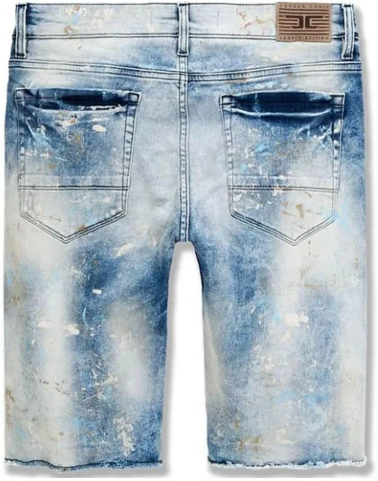 Sparta Striped Denim Shorts (Mojave)