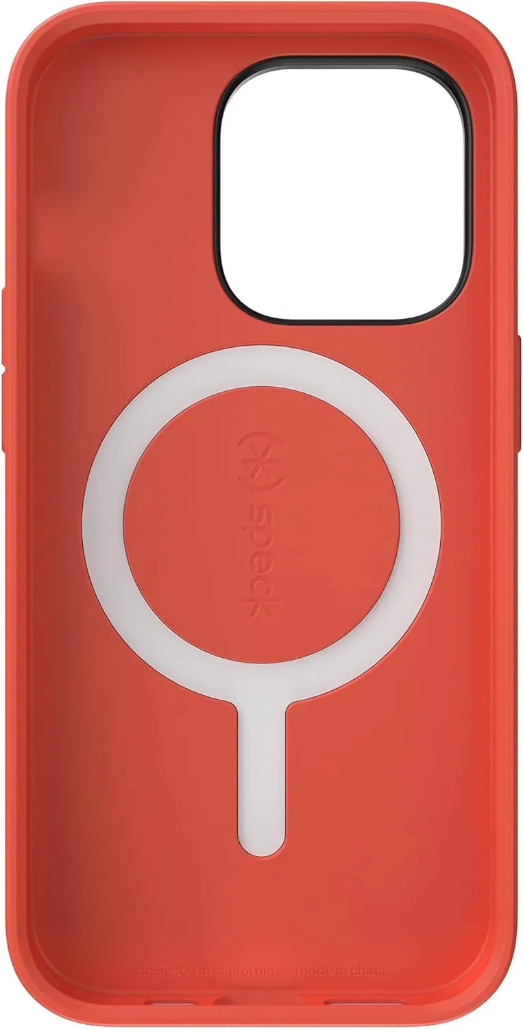 Speck iPhone 14 Pro Case - Built for MagSafe, Slim Phone Case with Drop Protection, Scratch Resistant - Soft Touch for 6.1 Inch iPhone 14 Pro - Dual Layer, Spring Purple, Energy Red CandyShell Pro