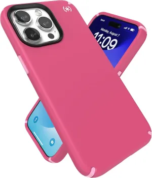 Speck iPhone 15 Pro Max Case - Built for MagSafe, Drop Protection - Scratch Resistant, Soft Touch, 6.7 Inch Phone Case - Presidio2 Pro Digital Pink/Blossom Pink/White