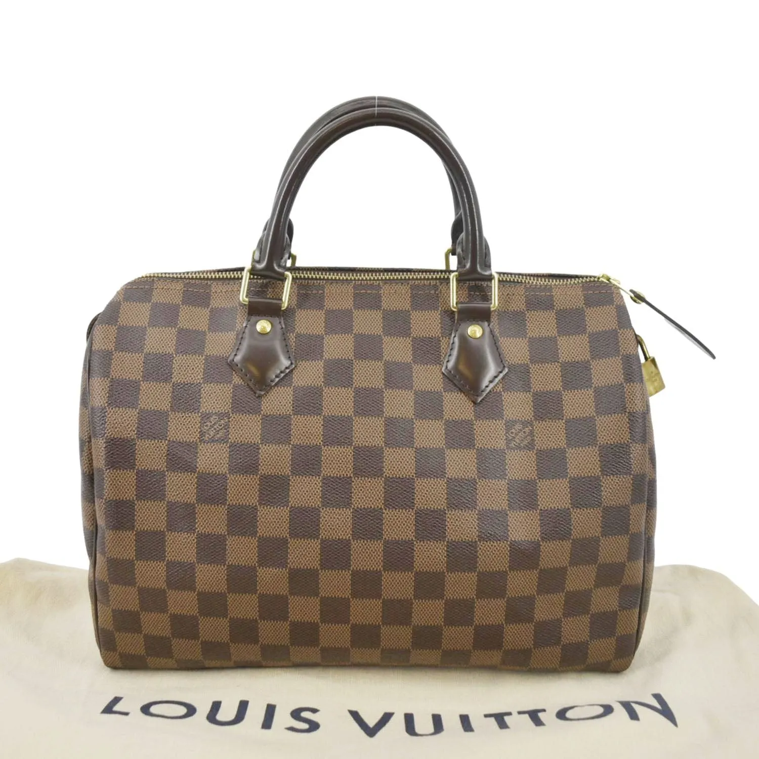 Speedy VUITTON LOUIS Ebene Connected Brown Big savings 30 Damier Bag Satchel