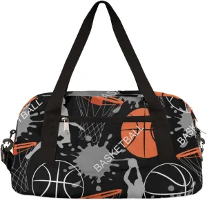 Sport Ball Basketball Kids Overnighter Duffel Bags for Boys & Girls, Perfect for Sleepovers and Travel Duffel Bag for Kids, Carry-On Size & Ideal for School Practice or Sport Gym Bags