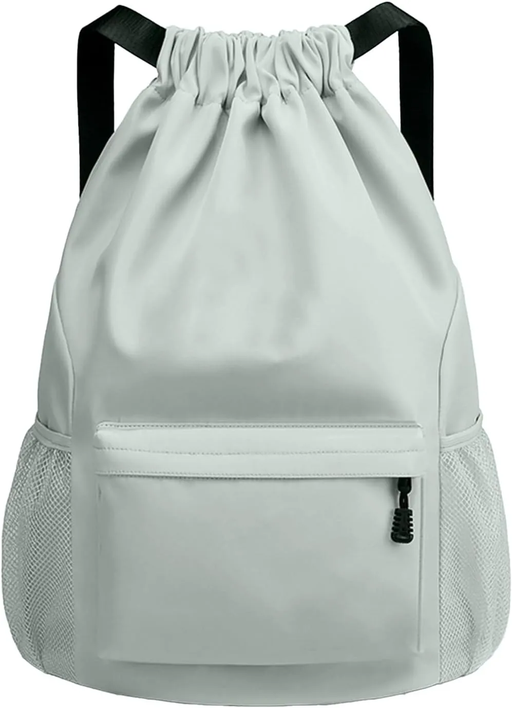 Sports Drawstring Backpack String Swimming Gym Bag Backpack with Shoes Compartment and Pocket for Men Women （light green）