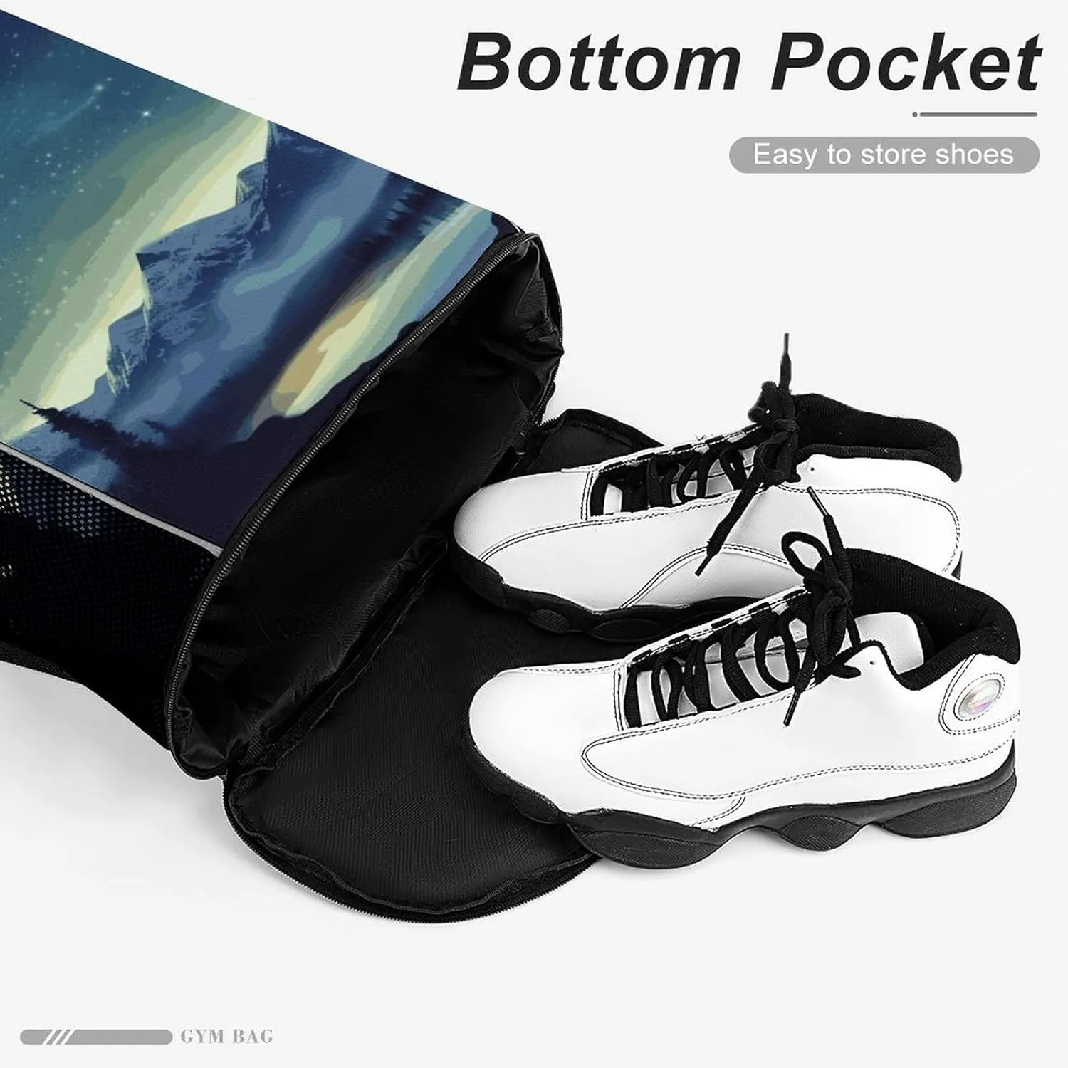 Sports Drawstring Backpack,Celestial Night Sky String Swim Gym Bag with Shoes Compartment Gym Drawstring Bag