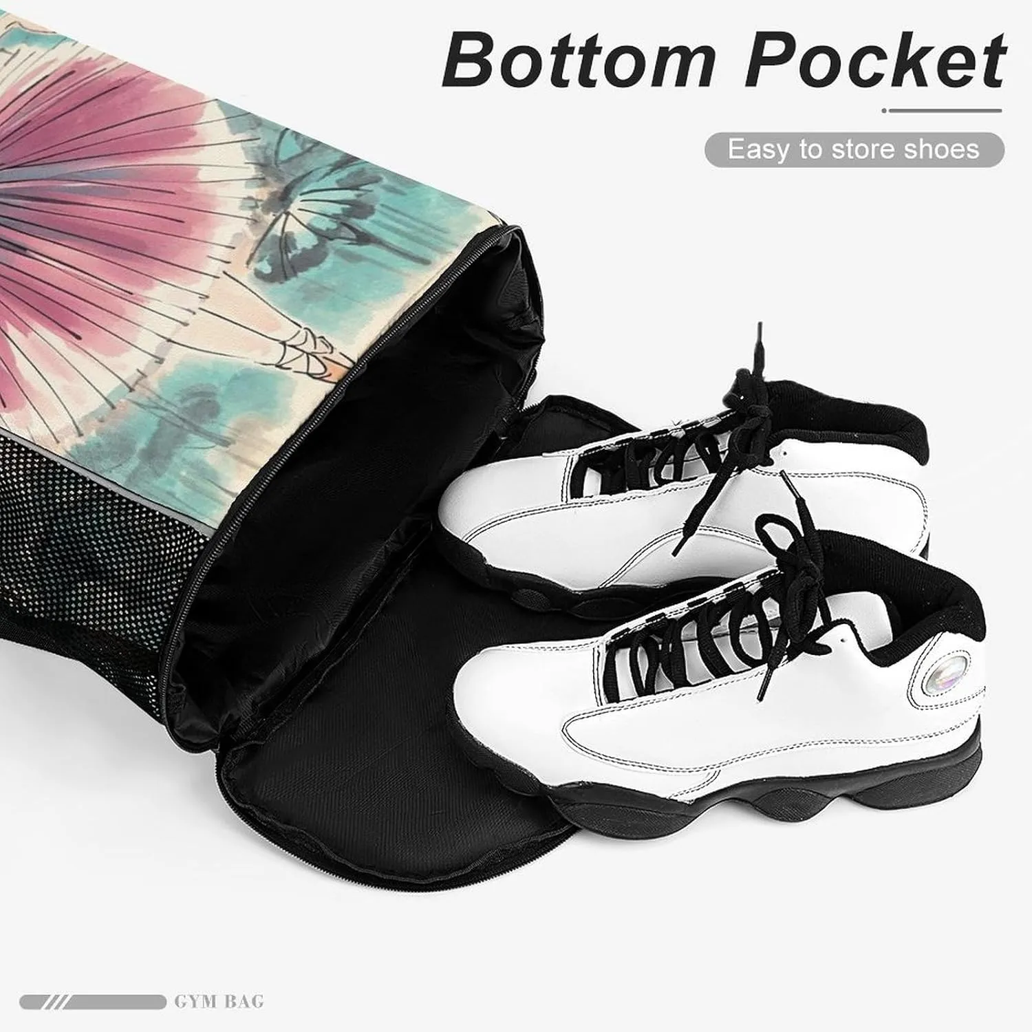 Sports Drawstring Backpack,Classical Ballet Elegant Ballerina String Swim Gym Bag with Shoes Compartment Gym Drawstring Bag