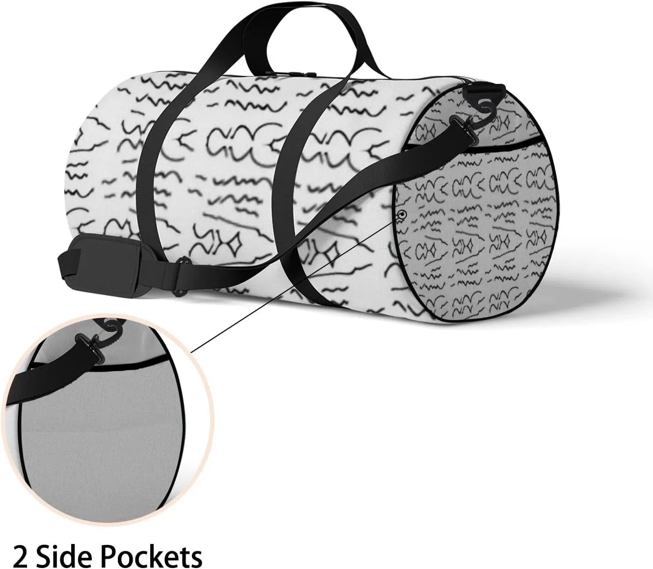 Sports Gym Bag for Women and Men Waterproof Abstract Pattern Line Pattern Duffel Bag Lightweight Carryon Traveling Boarding Gripsack