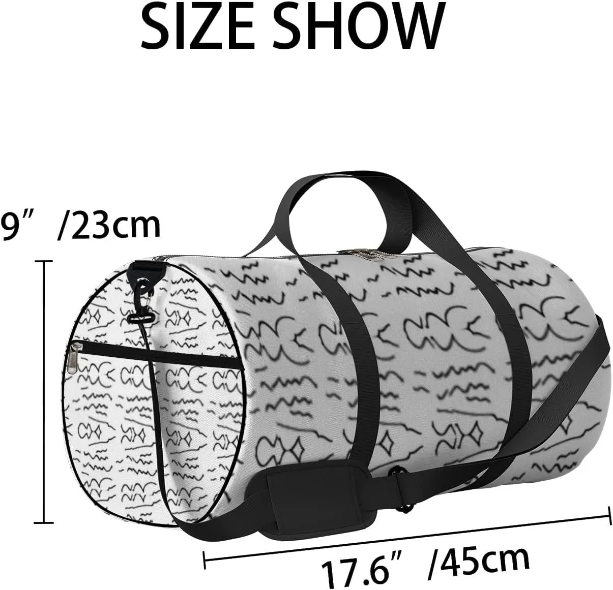 Sports Gym Bag for Women and Men Waterproof Abstract Pattern Line Pattern Duffel Bag Lightweight Carryon Traveling Boarding Gripsack
