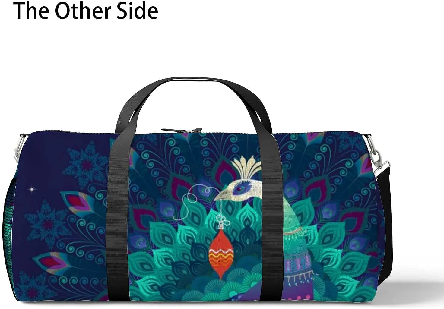 Sports Gym Bag for Women and Men Waterproof Beautiful Colorful Peacock Bird Duffel Bag Lightweight Carryon Traveling Boarding Gripsack
