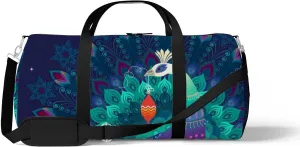 Sports Gym Bag for Women and Men Waterproof Beautiful Colorful Peacock Bird Duffel Bag Lightweight Carryon Traveling Boarding Gripsack