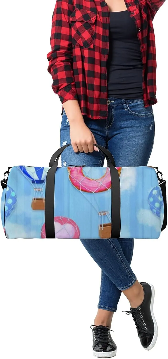Sports Gym Bag for Women and Men Waterproof Bright Colourful Starry Sky Blue Duffel Bag Lightweight Carryon Traveling Boarding Gripsack