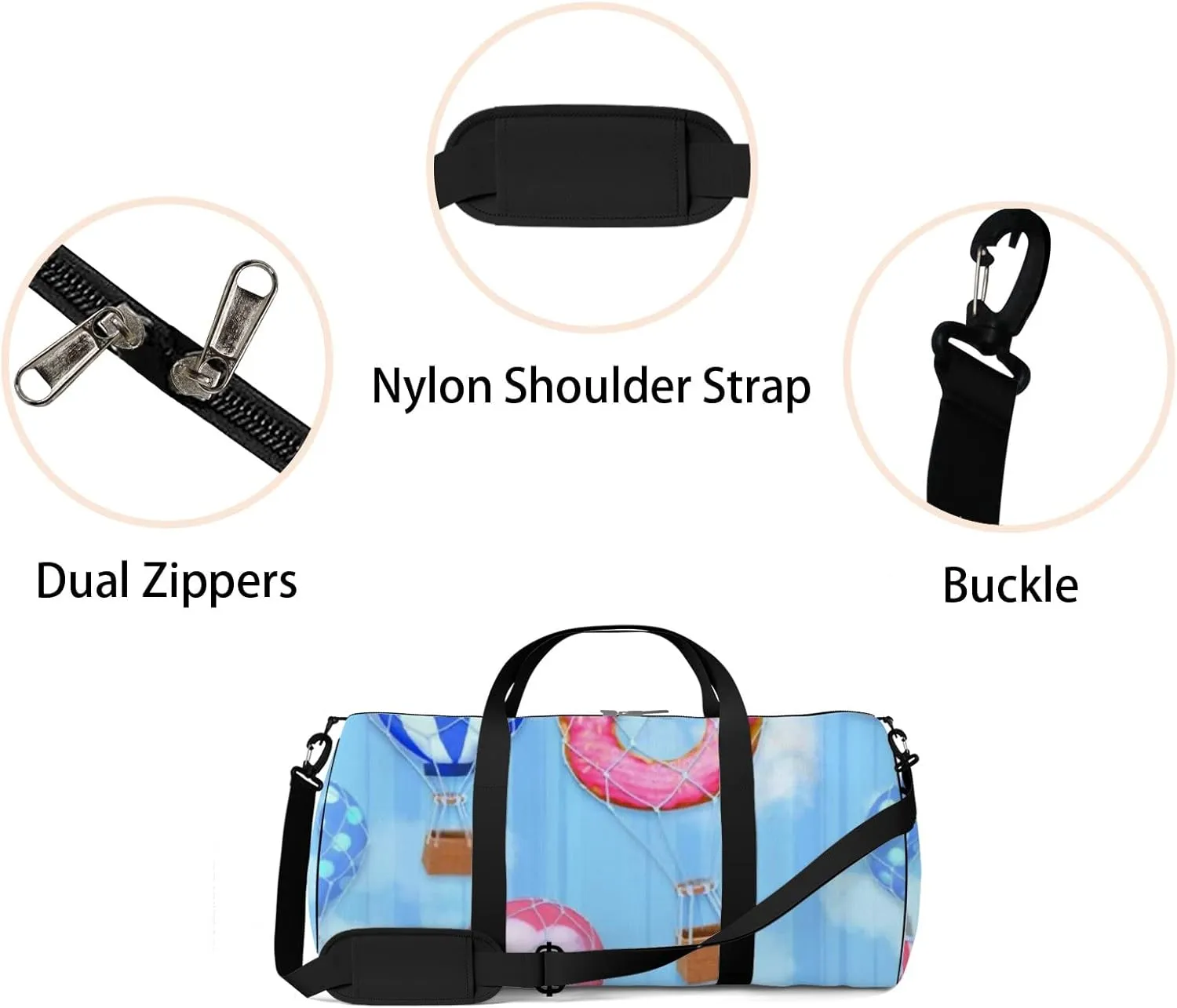 Sports Gym Bag for Women and Men Waterproof Bright Colourful Starry Sky Blue Duffel Bag Lightweight Carryon Traveling Boarding Gripsack