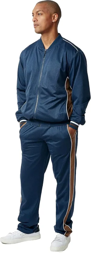 STACY ADAMS Men’s 2pc Mesh Sport-Casual Zip Tracksuit