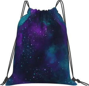 star galaxy universe Drawstring Gym Bags Sport String Bag Backpack for Hiking Yoga Travel 14 x 16 Inch